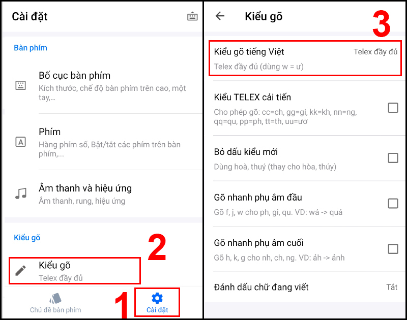 Truy cập Kiểu gõ tiếng Việt